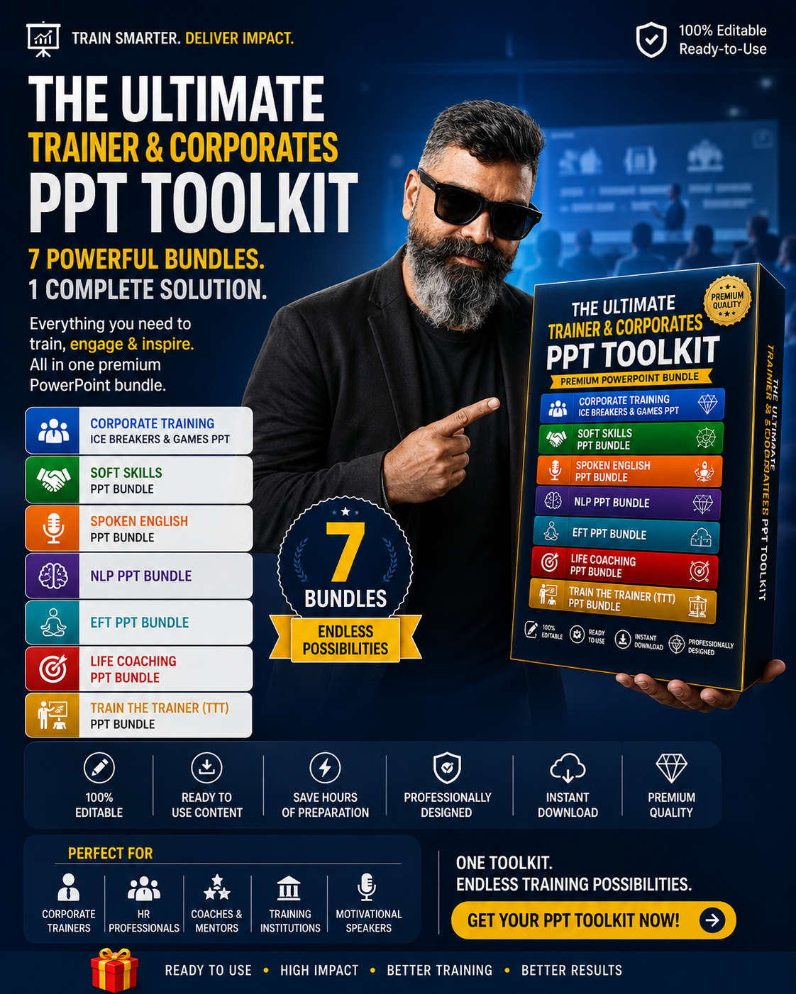 Global Trainer PowerPoint Collection Mockup