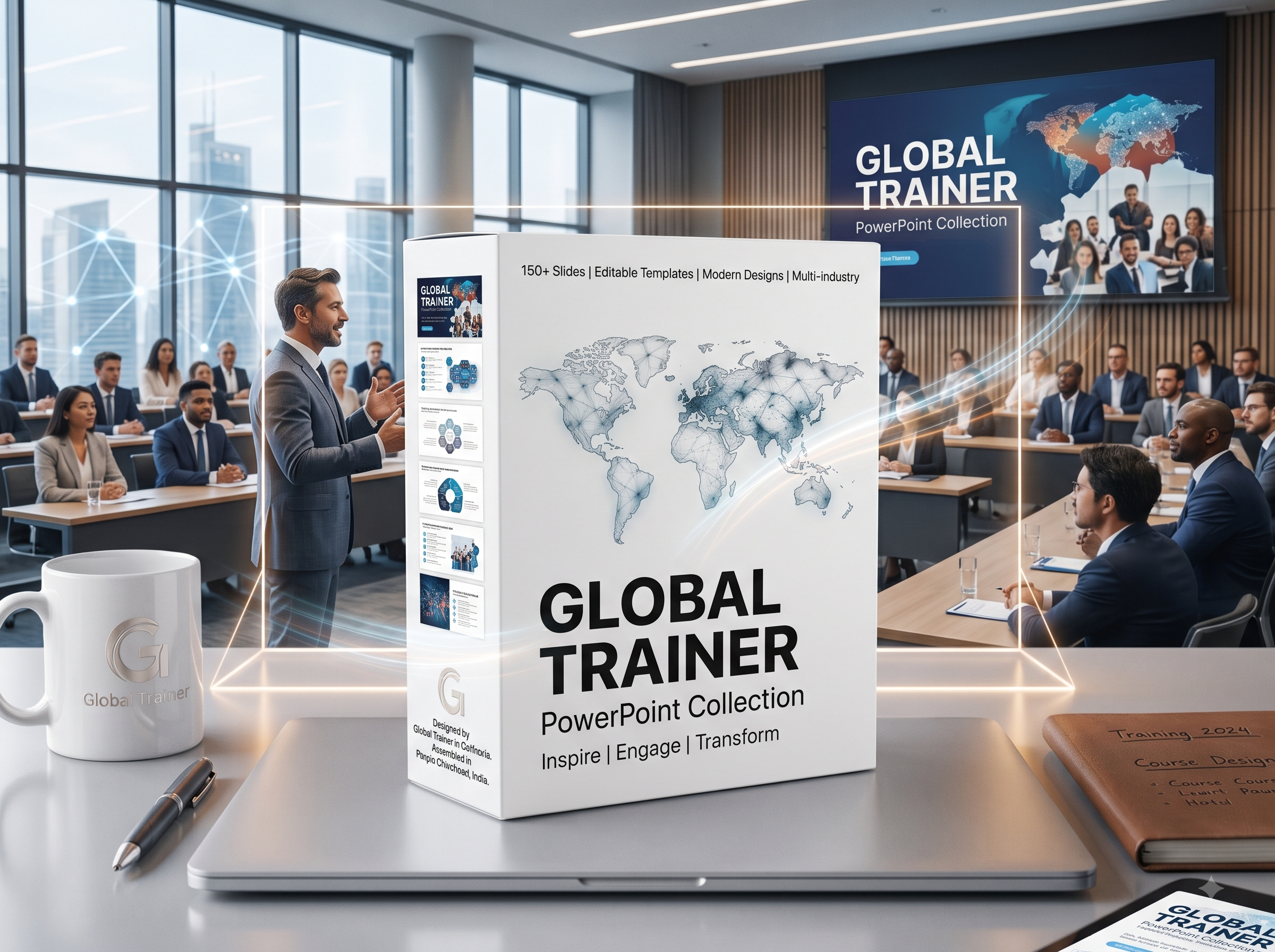 Global Trainer PowerPoint Collection Mockup